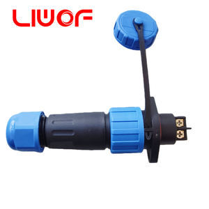 Connecteur circulaire étanche IP68 à 2 broches, connexion à vis sans soudure, montage sur panneau à bride, <span class=keywords><strong>prise</strong></span> d'alimentation mâle/femelle - Product Image 4
