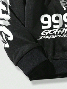 ชุดวอร์มพิมพ์ลาย DTG สำหรับผู้ชายเสื้อมีฮู้ดลายตัวอักษรชุดวอร์มกางเกงขาบานแบบลำลองชุดสตรีท2ชิ้น - Product Image 3