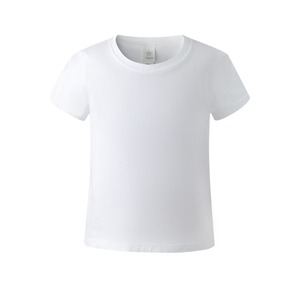 Alta calidad niños 100% algodón cuello redondo venta al por mayor cuello redondo Camiseta en blanco liso manga corta logotipo personalizado niños ropa de verano - Product Image 4