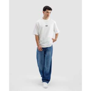 Camiseta Blanca Esencial de Manga Corta para Hombre, Corte Ajustado, 100% Algodón Jersey, Transpirable, Estampada, 220 GSM - Product Image 1