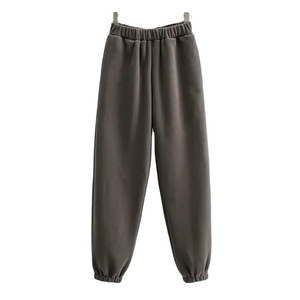 Wholesale Men's Winter Casual Sweatpants-Eco-Friendly 100% Cotton Canvas Fleece Thickness <b>Elastic</b> Waist <b>Lace</b>-Up OEM Service - Product Image 1