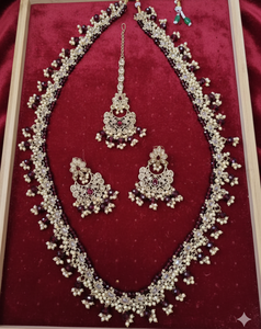 Indian Manufacturer's Luxury Long Wedding <b>Jewelry</b> <b>Set</b> Ethnic Traditional Necklace And Earring <b>Set</b> for Women Girls <b>Fashion</b> Design - Product Image 3