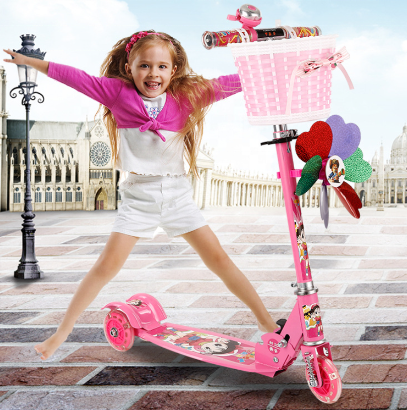 Складной трехколесный самокат для детей, детские игрушки, мальчики и девочки