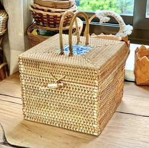 Boîte en rotin carrée, boîte de rangement artisanale, écologique, naturelle, décoration intérieure et extérieure, vente en gros en provenance du Vietnam - Product Image 1