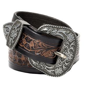 Cinturón de Cuero Vacuno para Mujer al por Mayor, Diseño Clásico Vintage, Hebilla Decorativa de Acero, Ancho de 1-1.5 Pulgadas, Opciones de Longitud Personalizada - Product Image 1