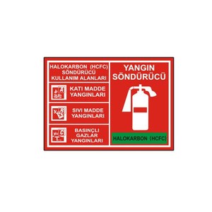Halocarbon <b>Fire</b> Extinguisher Application Areas Sign Firefighting Equipment & Accessories - Product Image 1