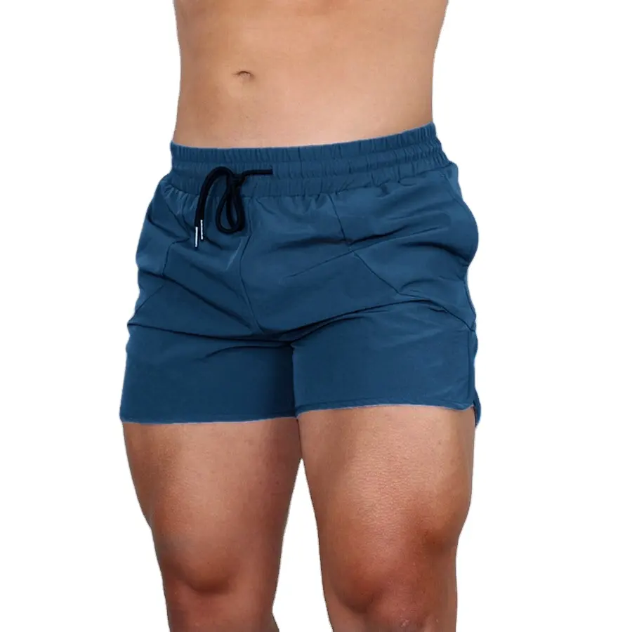 Personnalisation de short d'entraînement fitness en coton extensible ajusté gris éponge français pour hommes