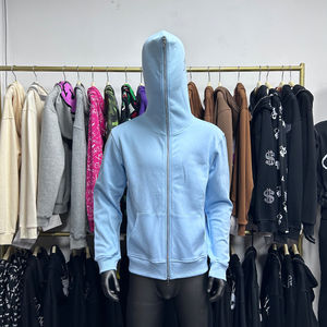 Personalizable a granel 360gsm peso pesado más tamaño sudaderas unisex en blanco de cara completa con cremallera con capucha para los hombres - Product Image 4