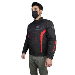 custom motorcycle cordura textile riding jacket with breathable mesh panels reflective piping multiple pockets touring design - Product Image 1
