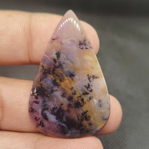 Indian Factory Handmade High Quality 100% Natural Dendrite Amethyst Cabochons Smooth Flat Back Loose Blue Jewelry Making - Product Image 1