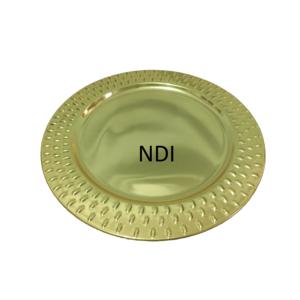 Placa de cargador de acabado dorado de diseño en relieve con borde decorativo boda Hotel restaurante Catering uso - Product Image 5