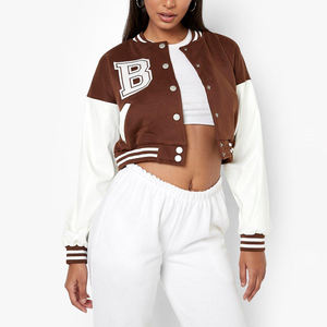 WAGSAM SPORTS Veste de sport courte pour femme en laine de haute qualité, manches longues, broderie de logo personnalisée, col montant respirant - Product Image 6