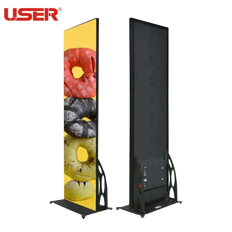 USER Smart LED Poster P2 P1.86 P1.53 Standing Poster LED Display Advertising Player Full HD Indoor Event Display