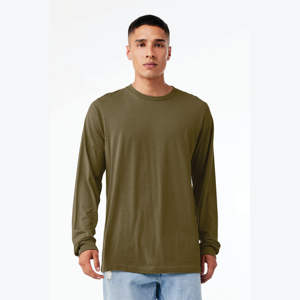 Airlume – T-Shirt à manches longues 52% en coton peigné avec anneau, 48% polyester 32 simple 4.2 oz Olive unisexe - Product Image 1
