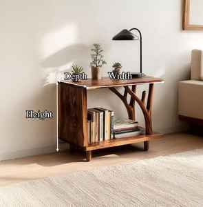 Table d'appoint en chêne rustique - Product Image 1