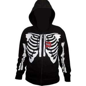Wholesale Customized Men's Oversized Fleece Solid Skull <b>Hoodie</b> 100% Cotton Breathable Anti-shrink Full Zip <b>Skeleton</b> Spring - Product Image 5