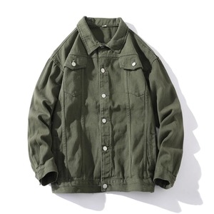 Nouvelle veste en jean printemps-automne pour homme, couleur unie, coton, décontractée, streetwear, hip-hop, coupe vintage, coupe ample, coupe-vent, respirante - Product Image 4