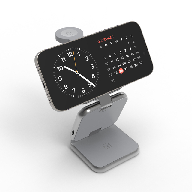 Justlink 3 in 1 Magnetic Wireless Charger Foldable Charging Station for iPhone AirPods Watch 15W Fast Charging Travel