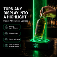 Base d'affichage LED verte avec logo personnalisé, support de projecteur lumineux pour armoire à vin, restaurant et décoration d'événements