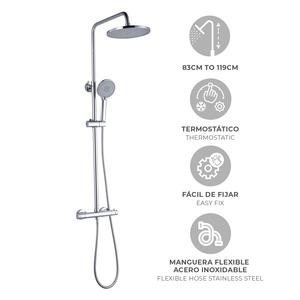 Colonne de douche thermostatique en acier inoxydable K2O, design '<span class=keywords><strong>Chillout</strong></span> River', articles de bain et de toilette - Product Image 3