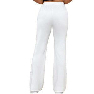 Pantalon de jogging évasé blanc pour femme, taille haute, avec cordon de serrage, en polyester, pour le sport et le yoga, vente en gros 2026 - Product Image 2