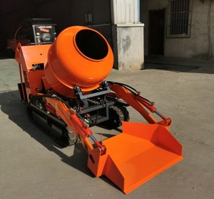 Mini bétonnière sur chenilles avec godet frontal pour chantier de construction - Product Image 3