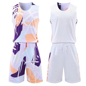 Ensembles d'uniformes de basket-ball pour hommes maillots de basket-ball universitaires costumes chemise + short maillot de basket-ball professionnel respirant - Product Image 2