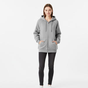 Sudadera con capucha con cremallera para deportes de invierno para mujer 100% algodón OEM hecho a medida gimnasio entrenamiento Fitness moda Casual Streetwear prendas de vestir exteriores - Product Image 1