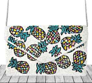 Bolso de mano con cadena cruzada de estilo bohemio de lujo, cuentas de semillas de piña juguetonas y diamantes de imitación de cristal, bolsos de noche de moda, regalo - Product Image 2