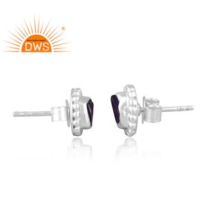 Meilleure vente de boucles d'oreilles en argent sterling fin avec améthyste naturelle et pierres précieuses fabricant de bijoux personnalisés - Product Image 3