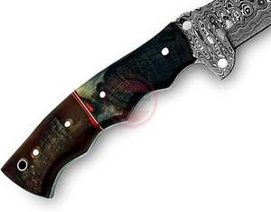 Cuchillo rastreador de acero de Damasco hecho a mano con mango de madera cuchillo táctico para exteriores - Product Image 3