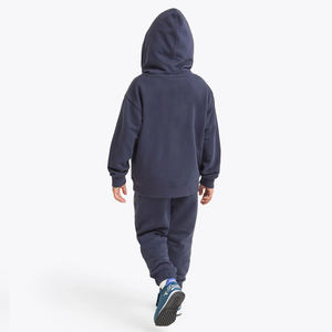 เซ็ตมีฮู้ดแบบสวมหัวแขนยาวผ้าฝ้ายขนแกะ100% เอวยางยืดพิมพ์ลายนุ่มป้องกันแบคทีเรีย - Product Image 2