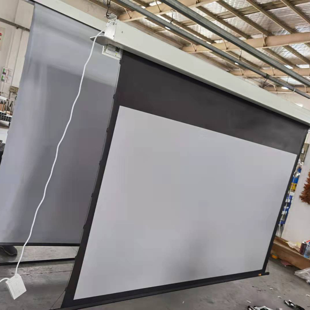 Super Contrast HD Video Projector Screen Ambient Light Rejected Black Diamond Motorized Tensioned Wireless for Home Use