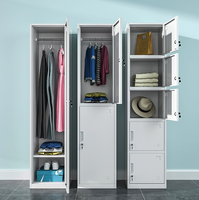 Armoire à une porte rose avec serrure, casier métallique de rangement pour l'école, la salle de sport, les vêtements