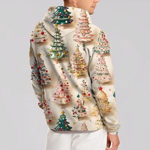 เสื้อมีฮู้ดแบบสวมหัวมีกระเป๋าของผู้ชายเสื้อขนแกะลายพรางแนววินเทจ100% ปิดด้วยเชือกรูดสำหรับฤดูหนาวผ้าโพลีเอสเตอร์รุ่นน้ำหนัก - Product Image 2