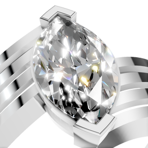 Anillo de Compromiso de Oro Sólido de 14k con Corte Marquesa y Moissanita para Hombre y Mujer, Certificado IGI, Regalo de Lujo - Product Image 5