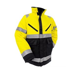 Gilet de sécurité d'hiver haute visibilité pour hommes professionnels personnalisé Fluorescent à manches longues réfléchissant étanche industriel 100% - Product Image 4