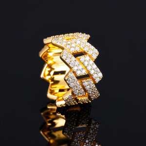 แหวนแฟชั่นสไตล์ฮิปฮอปสีขาวทอง14 KT ที่กำหนดเองเครื่องประดับเพชรสำหรับปลูกในห้องทดลองของขวัญแต่งงานสไตล์ยอดนิยมสำหรับเขา - Product Image 5