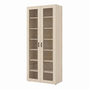 Archivador con Acabado Madera, Gabinete de Almacenamiento con Puerta de Vidrio, Estantería de Doble Puerta para Oficina o Escuela - Product Image 1