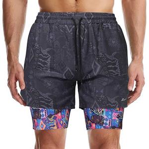 Short de course 2 en 1 pour homme avec poches zippées Short d'entraînement de gymnastique 5 "pour homme Short de compression à séchage rapide - Product Image 4