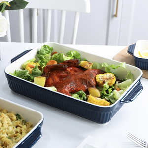 Plat de cuisson carré en porcelaine durable Vaisselle de four en céramique personnalisée pour les besoins de cuisson à domicile - Product Image 3