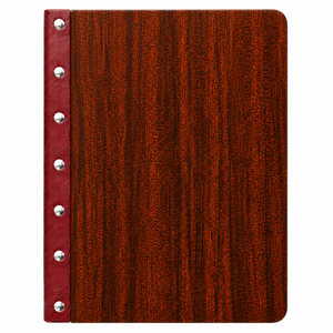 Cubierta de Menú de Madera Marrón DIVRIS con Remaches Metálicos, Capacidad para Múltiples Páginas, para Restaurantes y Hoteles - Product Image 3