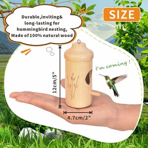 Hummingbird House Natural Wooden Hummingbird Houses <b>for</b> Outside Hanging, <b>Gardening</b> Gifts Home Decoration 3 Packs - Product Image 3