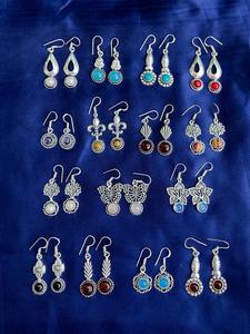 ต่างหู925เงินสเตอร์ลิงแบบห้อยอัญมณีหลายเม็ดแบบธรรมชาติดีไซน์แบบบาฮามาส - Product Image 6