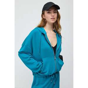 Veste courte à fermeture éclair, texture douce - Product Image 2