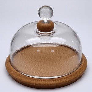 Cúpula de pastel hecha a mano con base de madera pulida y cubierta de vidrio transparente Trabajo artesanal diseñado para cocinas decorativas - Product Image 5