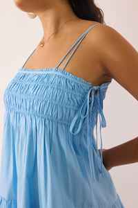 2025เดรสยาวผ้าเรยอนลำลอง100% แท้สำหรับเด็กผู้หญิงเดรสปาร์ตี้คอสี่เหลี่ยมลายดอกไม้แกว่งได้ฟรีไซส์ - Product Image 3