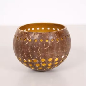 Natural Handmade Coconut Shell Christmas Candle <b>Holder</b> Modern Eco-Friendly <b>Tealight</b> Stand Home Decoration - Product Image 5