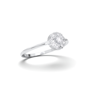Bague en diamant taille ronde de 0.15 carats F-G/VS cultivé en laboratoire sertie de griffes en argent avec grappe florale fantaisie faite pour elle - Product Image 4