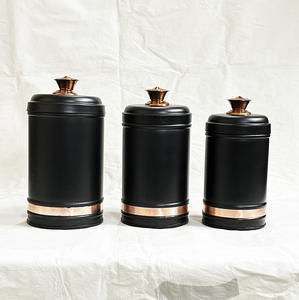 ชุดกระป๋องโลหะชุบสังกะสีชุดกระป๋องสเตนเลสสำหรับห้องครัวชากาแฟและที่เก็บน้ำตาล - Product Image 6